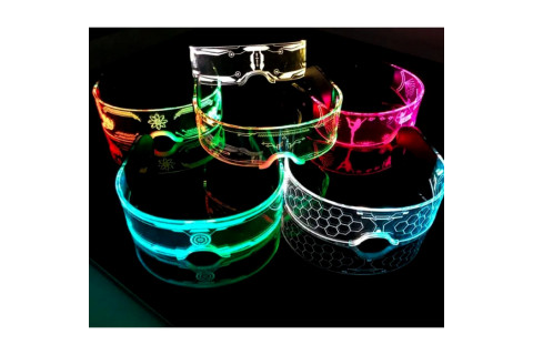 Светящиеся очки LED /прозрачные неоновые очки