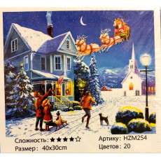 Алмазная мозаика на подрамнике "Новогодняя почта" 30х40 HZM254