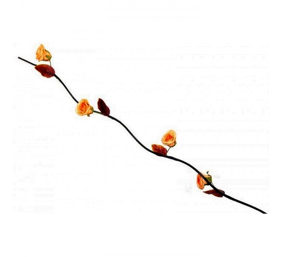   Декор тинги «Розы» с коричневыми листьями/ 1,6м