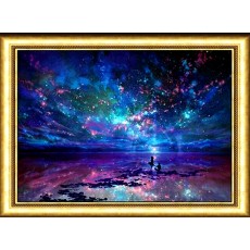 Алмазная мозаика на подрамнике "Звёздное небо" 30х30 JV20810