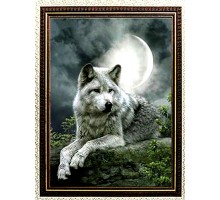 Алмазная мозаика на подрамнике "Одинокий волк" 30х30 JV24482