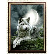 Алмазная мозаика на подрамнике "Одинокий волк" 30х30 JV24482