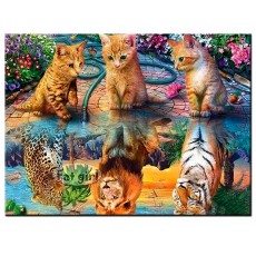 Алмазная мозаика на подрамнике "Мечты трёх милых котят" 40х50 TCH8610