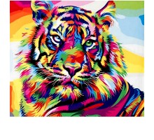 Алмазная мозаика на подрамнике "Радужный тигр" 40х50 GA74633