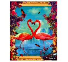 Алмазная мозаика на подрамнике "Влюблённые фламинго" 40х50 LT0518