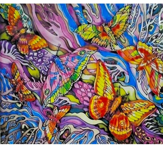 Алмазная мозаика на подрамнике "Яркий мир бабочек" 40х50 GA75034