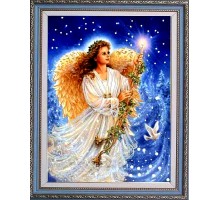 Алмазная мозаика на подрамнике "Ангел со свечой" 40х50 TC3334
