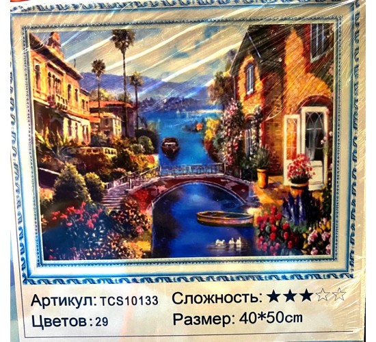 Алмазная мозаика на подрамнике "Летняя Венеция" 40х50 TCS10133