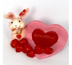 Розовый кролик / подставка д/мобильного 6,5х9,5х6см 