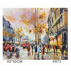 Картина-раскраска по номерам 40x50 "Городской мотив"