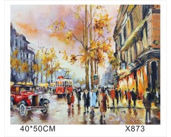 Картина-раскраска по номерам 40x50 "Городской мотив"