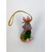 Кролик с подарком игрушка на елку 1,9х2,9х4,2см W-0098