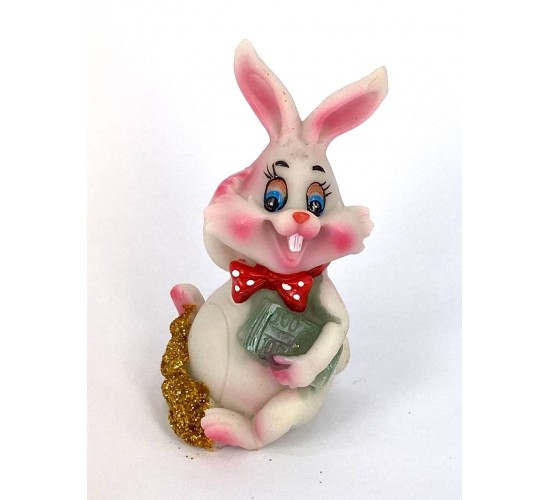 Кролик с бантиком фигурка 4х4х7,5см W-0076