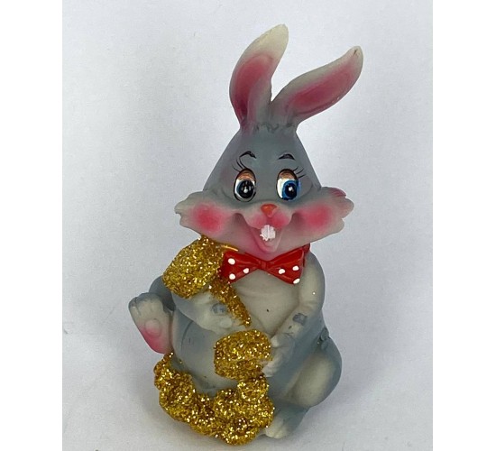 Кролик с бантиком фигурка 4х4х7,5см W-0076