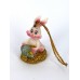 Кролик с деньгами игрушка на елку 2,8х3х4,7см W-0100