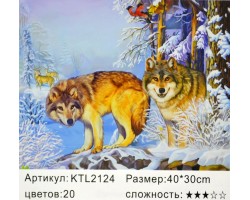Картина по номерам 30x40 "Волчья охота"