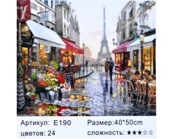 Картина-раскраска по номерам 40x50 "Дождь в Париже"