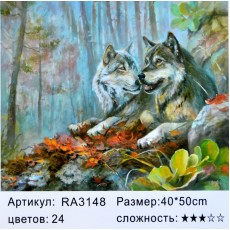 Картина-раскраска по номерам 40x50 "Волчья свадьба"
