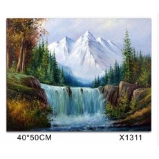 Картина-раскраска по номерам 40x50 "Водопад"