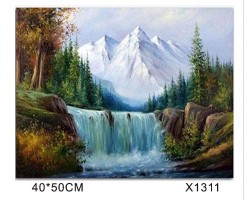 Картина-раскраска по номерам 40x50 "Водопад"
