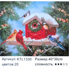 Картина по номерам 30х40 "Новогодний скворечник" KTL1330