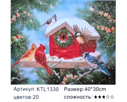 Картина по номерам 30х40 "Новогодний скворечник" KTL1330