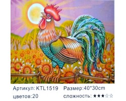 Картина по номерам 30x40 "Золотой петушок" KTL1519