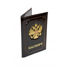 Обложка для паспорта "Герб" коричневая