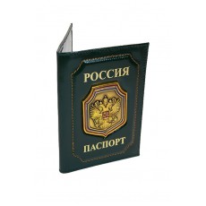Обложка для паспорта "Герб" зеленая