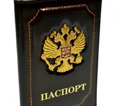 Обложка для паспорта "Герб" черная