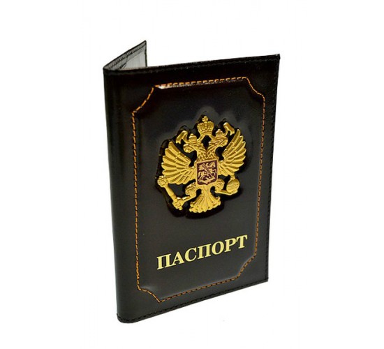 Обложка для паспорта "Герб" черная