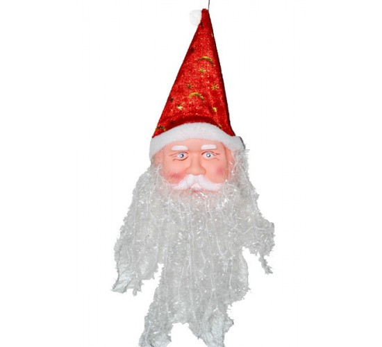 Украшение подвесное «Дед Мороз» с пушистой бородой