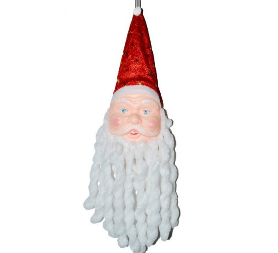 Украшение подвесное «Дед Мороз» с кучерявой бородой
