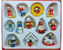 Набор деревянных ёлочных игрушек 12pcs 