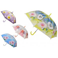Зонт-трость полуавтомат "Бабочки и вьюнки"