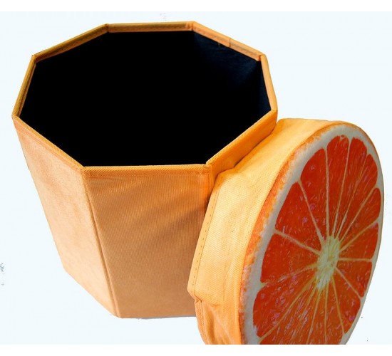 Пуфик/ёмкость для хранения 8-угольный «Апельсин» 30х30см