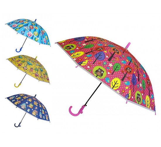 Зонтик детский полуавтомат со свистком «Совята» D=85 см