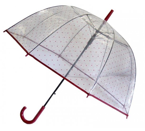 Зонт-трость полуавтомат «Сердечки»  D=85 см